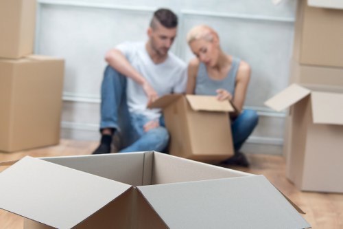 Moving boxes and furniture from a Swiss Cottage property