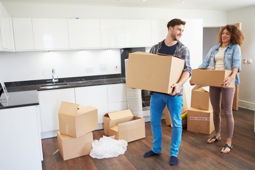 Removal van prepared for transport of household items