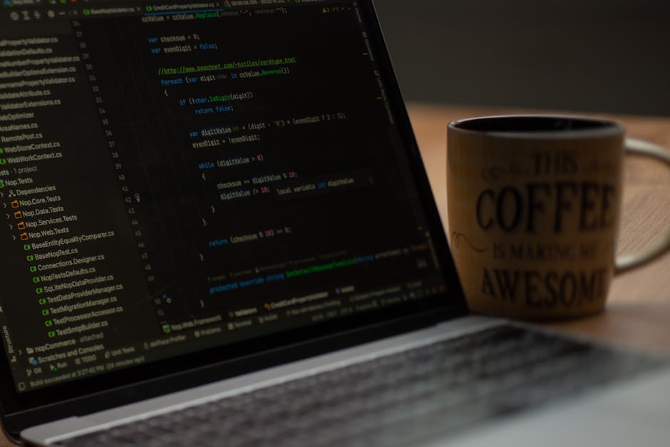 A computer screen displaying lines of HTML code with syntax highlighting, including tags, attributes, and embedded image links. The code appears in a dark background with colorful text, such as blue, 